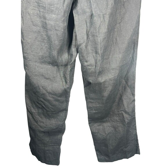 J. Jill M Black Linen Pants Lagenlook Minimalist Pull On Wide Straight Leg Beach - Picture 7 of 9